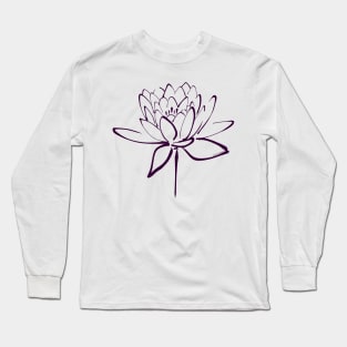 Lotus Flower Calligraphy (Plum) Long Sleeve T-Shirt